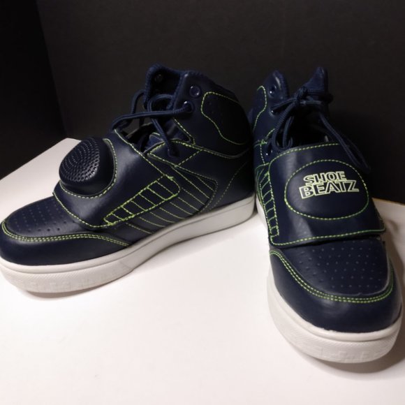 Boys Shoe Beatz Dark Blue And Green Bluetooth Enabled Speaker Shoes - Picture 1 of 11